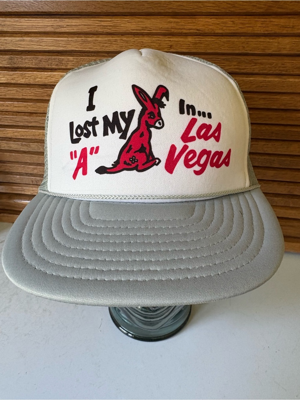 Vintage 1980s I Lost My A** In Las Vegas Funny Gambling Snapback Trucker Hat Cap